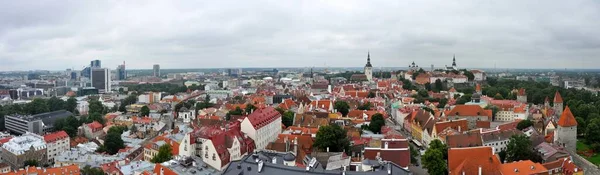 Widok Lotu Ptaka Lub Drona Stare Miasto Stolicy Estonii Tallin — Zdjęcie stockowe