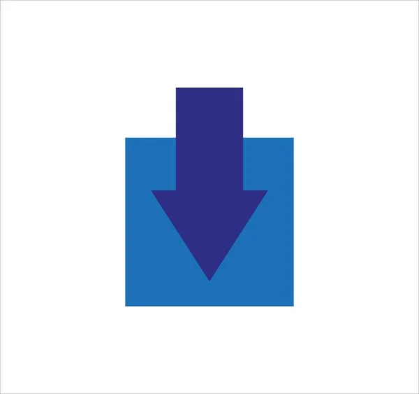 Ilustrace Modré Ikony Stažení Pro Web Nebo Mobilní Design Izolované — Stock fotografie
