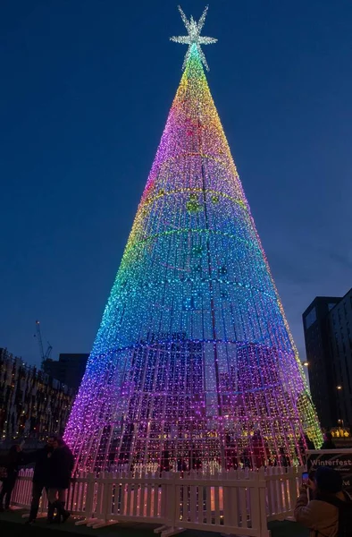 Londres Reino Unido Diciembre 2019 Árbol Esperanzador Árbol Navidad Led — Foto de Stock