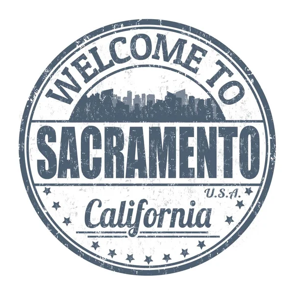 Uma Ilustração Sinal Com Texto Welcome Sacramento Usa California Sobre — Fotografia de Stock