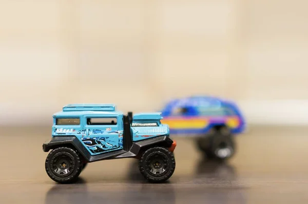 Poznan Polsko Dubna 2017 Blue Mattel Hot Wheels Dezertní Autíčko — Stock fotografie