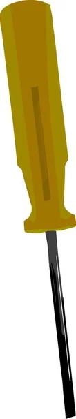 Uma Ilustração Vertical Uma Chave Fenda Amarela Mostarda Isolada Fundo — Fotografia de Stock