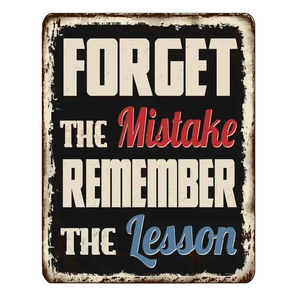 Illustration Texte Coloré Forget Mistake Remember Lesson Isolé Sur Fond — Photo