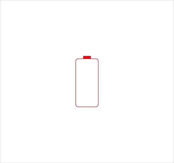 Röd Batteri Ikon Isolerad Vit Bakgrund — Stockfoto
