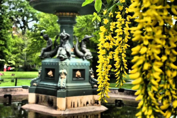 Die Alte Statue Inmitten Eines Parks Die Tagsüber Eingefangen Wurde — Stockfoto