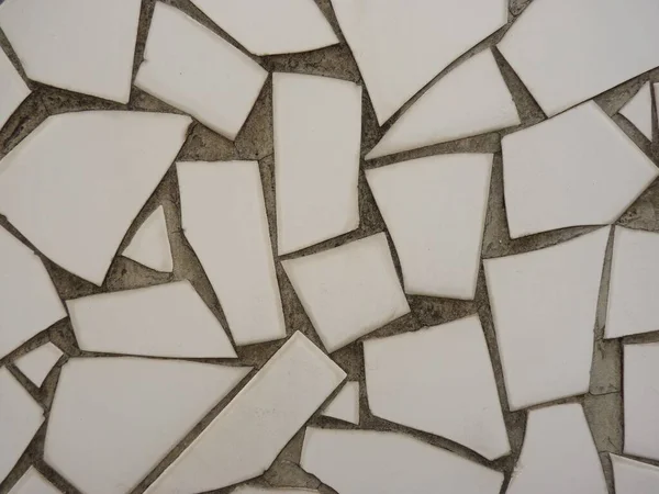 Tiro Close Telhas Quebradas Parede Mosaico — Fotografia de Stock