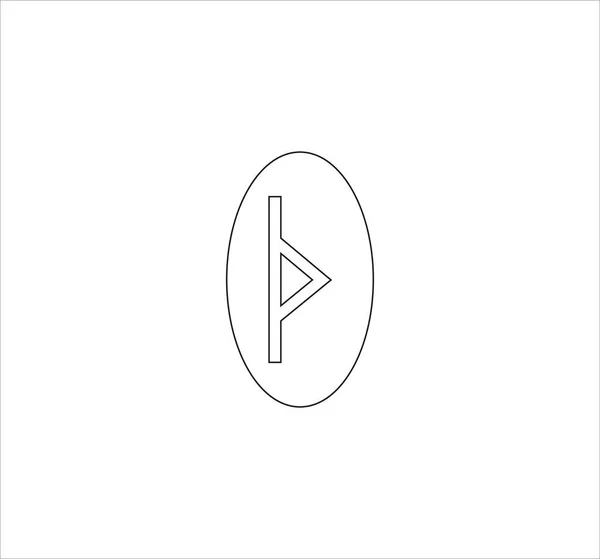 Чорно Біле Зображення Рунічного Листа Тюрисаз — стокове фото