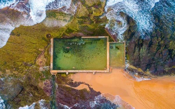 Aerial View Mona Vale Ocean Pool Australia — Stock Photo, Image