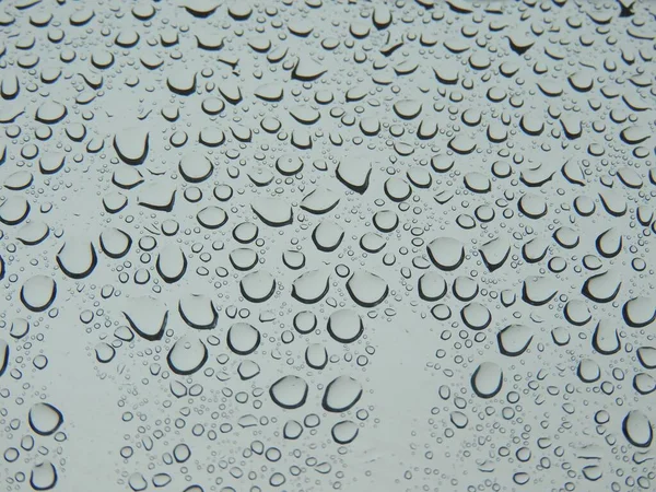 Primer Plano Gotas Lluvia Una Ventana Después Lluvia —  Fotos de Stock