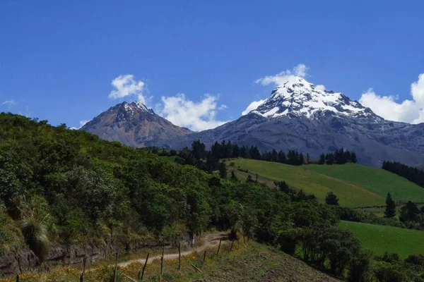 Picos Gemelos Iliniza Norte Sur Los Altos Andes Ecuador —  Fotos de Stock