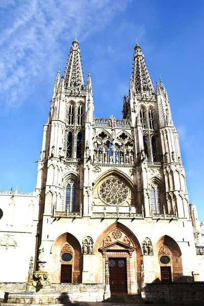 Plano Ángulo Bajo Catedral Burgos España —  Fotos de Stock