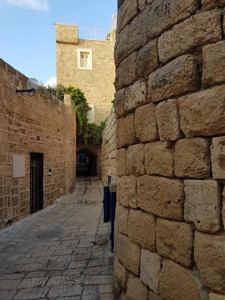 Una Estrecha Calle Piedra Antigua Jerusalén —  Fotos de Stock