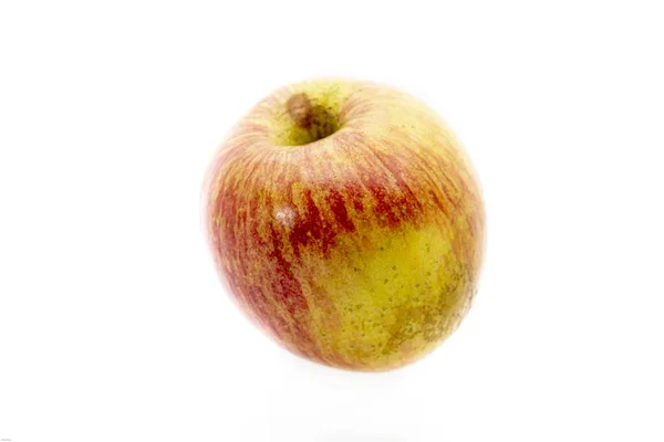 Närbild Bild Ett Färskt Rött Äpple Isolerad Vit Bakgrund — Stockfoto