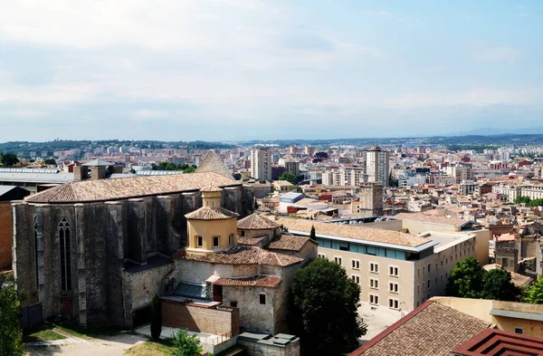 Una Vista Aérea Paisaje Urbano Con Muchos Edificios Girona España —  Fotos de Stock