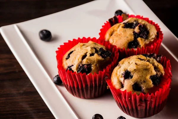 Closeup Shot Tasty Cupcakes Blueberries — Stock Photo, Image