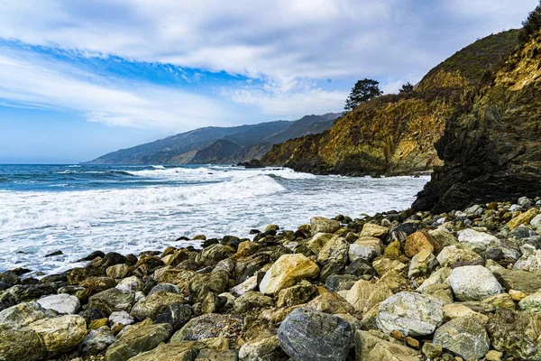 Imagem Mostra Uma Vista Uma Pequena Porção Costa Califórnia Com — Fotografia de Stock