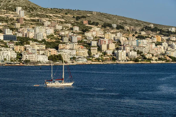 Esta Imagen Muestra Una Vista Del Puerto Ciudad Sarande Sur —  Fotos de Stock