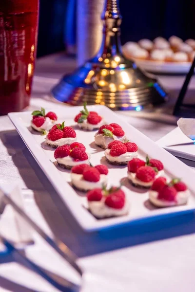 Beautiful Wedding Table Setting Different Types Dessert — Stock Photo, Image