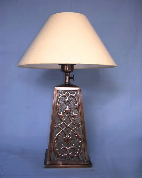 Vertical Shot Ancient Lamp Old Design Blue Background — Stock Photo, Image