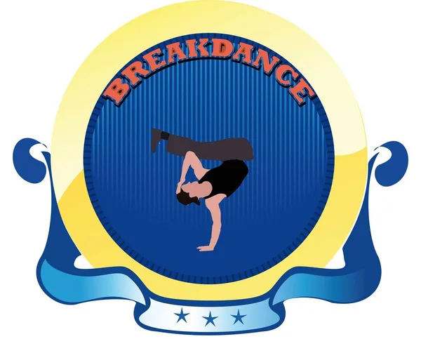 Uma Ilustração Adesivo Com Breakdancer Inscrição Isolada Fundo Branco — Fotografia de Stock