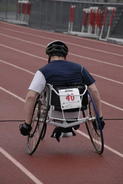 Fallon United States May 2008 Disabled Man Competing Bicycle Race — Stock Photo, Image