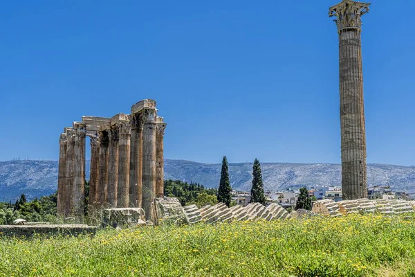 Afbeelding Toont Ruïnes Van Tempel Athene Die Grootste Tempel Griekenland — Stockfoto