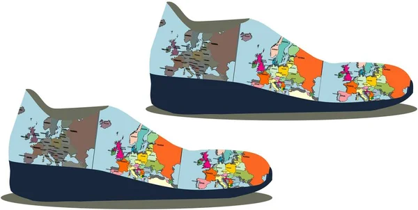 Uma Ilustração Par Sapatos Com Padrões Fundo Isolado — Fotografia de Stock