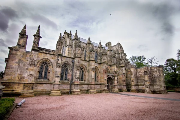 Ein Atemberaubender Blick Auf Die Fassade Der Prächtigen Roslin Chapel — Stockfoto