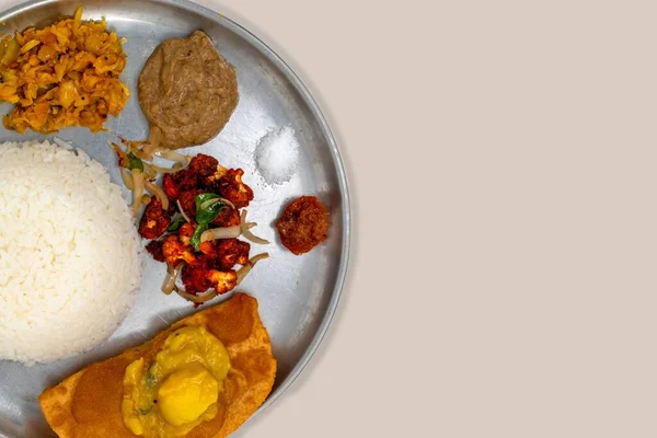 Południowych Indyjskich Warzyw Thali Żywności Fotografii Dla Restauracji — Zdjęcie stockowe