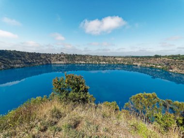 The  Blue Lake Volcano in full colour Turquoise between December and February each year then changes back to a normal lake water scene,  Mount Gambier clipart