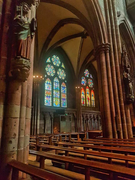 Παλιά Εκκλησία Της Κολμάρ Στην Αλσατία Γαλλία Ευρώπη — Φωτογραφία Αρχείου