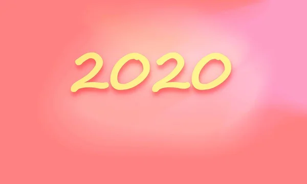 Açık Pembe Bir Zemin 2020 Oluşturan Sarı Sayılar — Stok fotoğraf