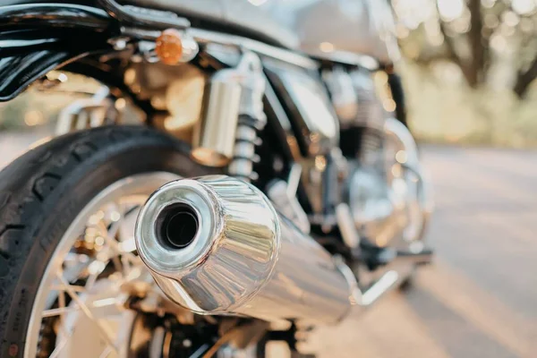 Shallow Focus Closeup Shot Motorcycle Engine — Stock Photo, Image