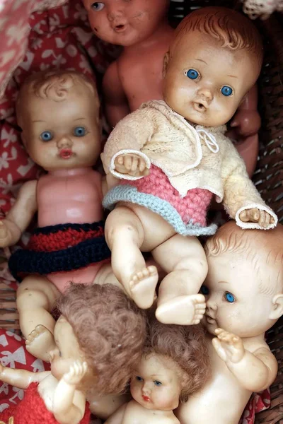 Παλιές Κούκλες Στην Υπαίθρια Αγορά Στο Golden Oldies Στο Wittenberg — Φωτογραφία Αρχείου