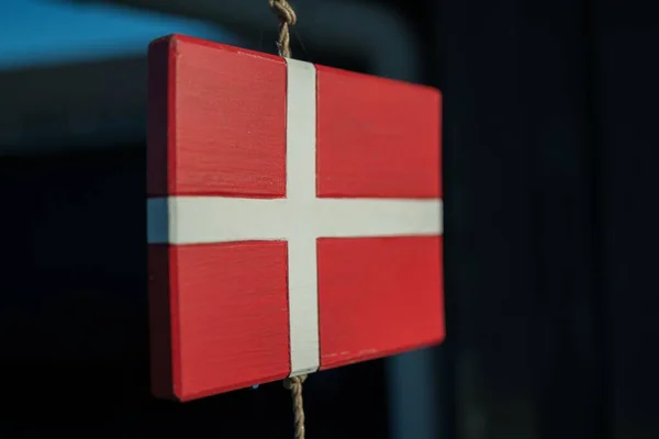 Closeup Shot Flag Denmark — Stock Photo, Image