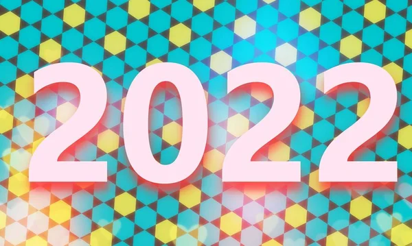 Absztrakt Kék Sárga Háttér Rózsaszín Számok Alkotó 2022 — Stock Fotó