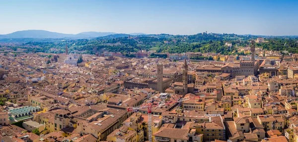 Городской Пейзаж Флоренции Окруженный Холмами Зеленью Солнечным Светом Италии — стоковое фото