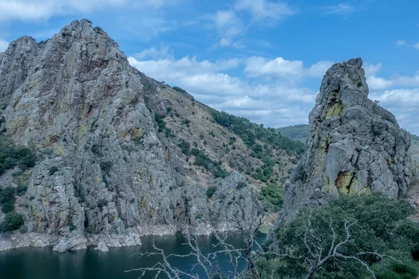Чудовий Камінь Скелі Яскравий День Національному Парку Монфраґе Естремадура Іспанія — стокове фото