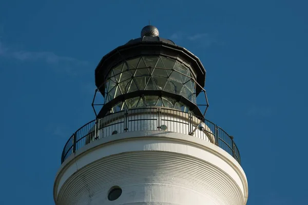 Низькокутний Знімок Верхньої Частини Маяка Hirtshals Fyr Або Hirtshals Lighthouse — стокове фото