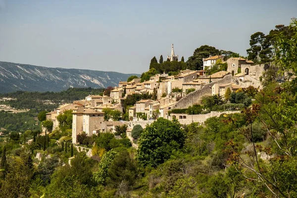 Uma Bela Paisagem Saignon Uma Vila Topo Uma Colina Provença — Fotografia de Stock