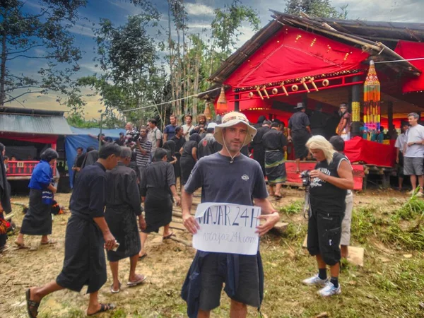 Sulawesi Indonesia Lug 2019 Sulawesi Persone Nell Area Tribale Sulawesi — Foto Stock