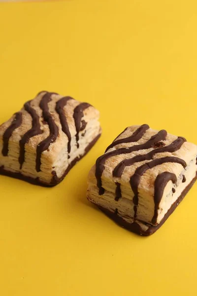 Plan Vertical Angle Élevé Biscuits Chocolat Faits Maison Isolés Sur — Photo