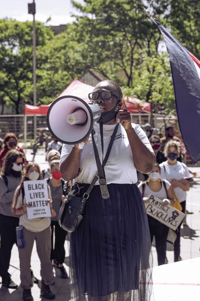 Montral Canada Jun 2020 Montreal Svarta Liv Materia Fredliga Protest — Stockfoto