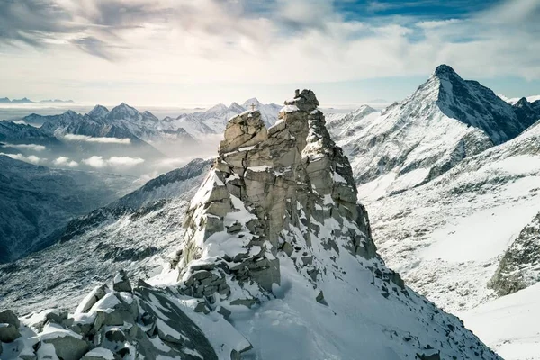 Una Toma Aérea Hermosa Hintertuxer Gletscher Austria —  Fotos de Stock