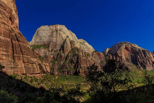Uma Bela Paisagem Das Montanhas Rochosas Parque Nacional Zion Nos — Fotografia de Stock