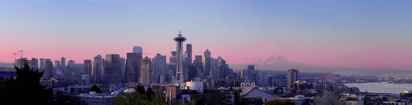 Uno Scatto Panoramico Seattle Tramonto — Foto Stock