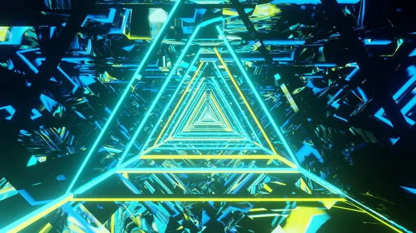 Una Representación Fresco Pasillo Futurista Trippy Una Forma Triangular — Foto de Stock