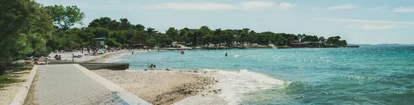 Panoramaaufnahme Eines Strandes Petrcane Kroatien — Stockfoto