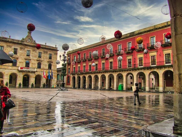 Straat Gijon Stad Asturië Spanje Europa — Stockfoto