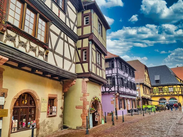 Schöne Mittelalterliche Straße Elsass Frankreich Deutschland Gebiet Europa — Stockfoto